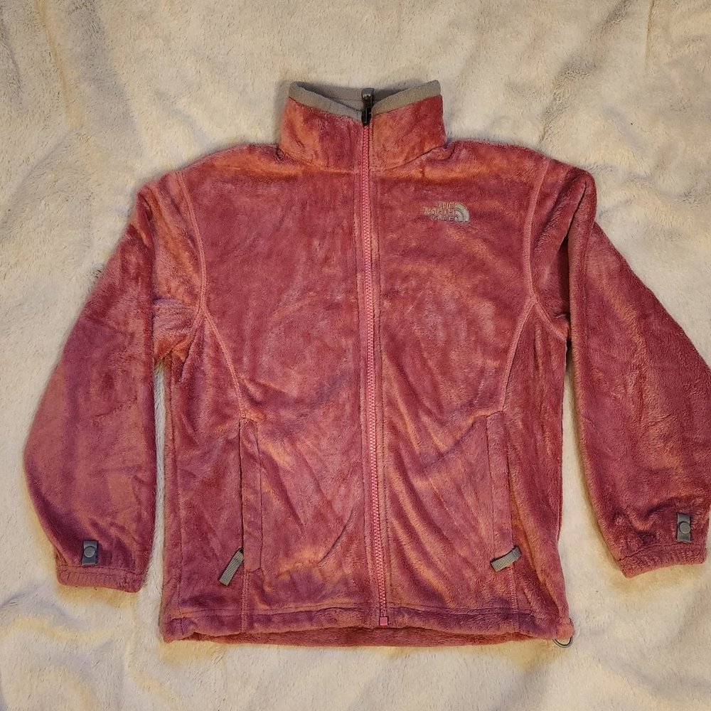 Women's Fuzzy Pink Nortface Jacket